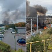 LIVE: Fire near Stevenage train station causing major delays