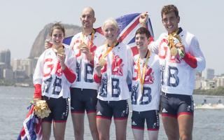 Oliver James, second right, with his Mixed Coxed Four team at the Rio Paralympic Games 2016.  Picture by onEdition Media