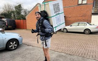 Daniel will be completing the London Marathon with Tallulah the fridge on his back.