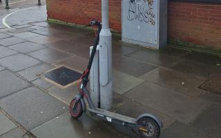 This e-scooter was seized by police officers in Stevenage town centre.