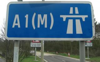 Slight delays are expected on the A1(M) due to lane closures.