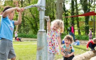 Kids can enjoy a new water play area at Standalone Farm in Letchworth.