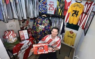 Lewis Collins has as astonishing 115 Stevenage shirts in his collection.