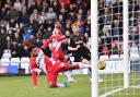 Jamie Reid went close to scoring against Reading but without any luck. Picture: TGS PHOTO