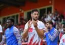 Dan Sweeney had a couple of chances late on for Stevenage at Burton Albion. Picture: TGS PHOTO