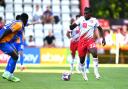 Dan Phillips had a fine game for Stevenage at Wigan Athletic. Picture: TGS PHOTO