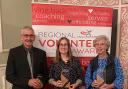 Nick Ward, Sarah Berry and Norma Harris with their awards