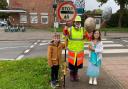 Julie Bennett with her grandchildren Harry and Darcy.