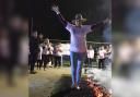 Participants walked over red-hot coals at Lister Hospital in Stevenage