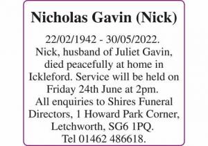 NICHOLAS GAVIN (NICK)