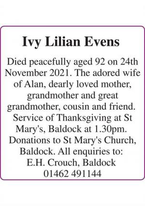 IVY LILIAN EVENS