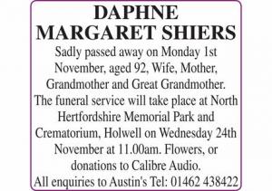 DAPHNE MARGARET SHIERS