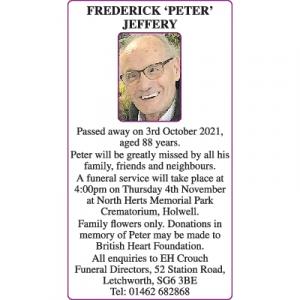 FREDERICK 'PETER' JEFFERY