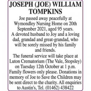 JOSEPH (JOE) WILLIAM TOMPKINS