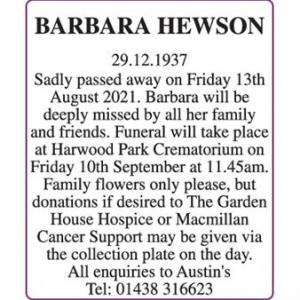 BARBARA HEWSON