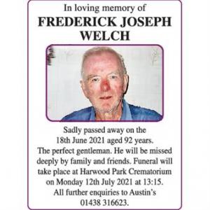 FREDERICK WELCH