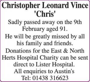 Christopher Leonard Vince
‘Chris’