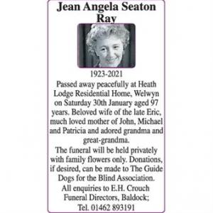 Jean Angela Seaton Ray