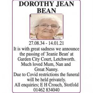 DOROTHY JEAN BEAN