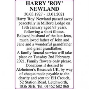 HARRY ROY NEWLAND