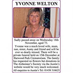 YVONNE WELTON