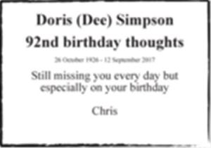 Doris (Dee) Simpson