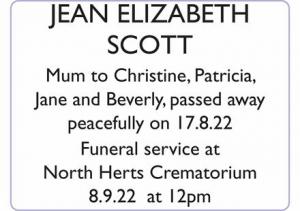 JEAN ELIZABETH SCOTT