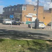 Police taped off the area following a number of stabbings at St Nicholas pub in Canterbury Way, Stevenage