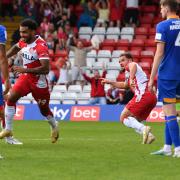 Jamie Reid scored away at Shrewsbury just as he had at home. Picture: TGS PHOTO