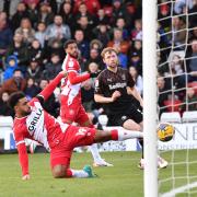 Jamie Reid went close to scoring against Reading but without any luck. Picture: TGS PHOTO