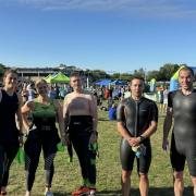 Stevenage Striders at the Dorney Lake triathlon. Picture: STEVENAGE STRIDERS