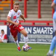 Harvey White got a late consolation for Stevenage from the penalty spot at Huddersfield. Picture: TGS PHOTO