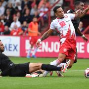 Elliot List is tackled by Adam Jackson but no penalty was given. Picture: TGS PHOTO