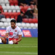 Dan Sweeney had limped out of Stevenage's last game with Lincoln City. Picture: TGS PHOTO