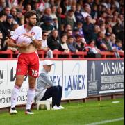 Charlie Goode broke his fibula bone in the defeat at Exeter. Picture: TGS PHOTO