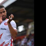 Louis Thompson made it two in two for Stevenage. Picture: TGS PHOTO