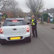 Police stopped five cars in Hitchin's High View for motoring offences.