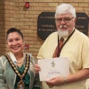 Last year, Councillor Graham Snell was recognised for his long service with Stevenage Borough Council.  Pictured here with then mayor Myla Arceno