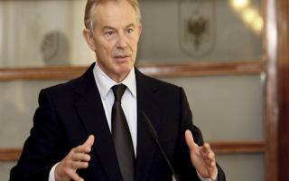 Former British Prime Minister Tony Blair in  2013. (AP Photo/Hektor Pustina)