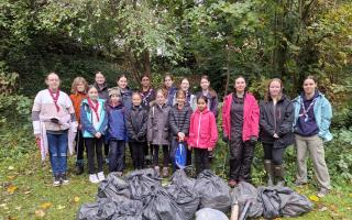 Some of the 25 Holy Saviour Guides who collected litter in the Dell