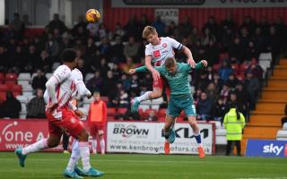 Carl Piergianni was a surprise but welcome returnee to the Stevenage side against Reading. Picture: TGS PHOTO