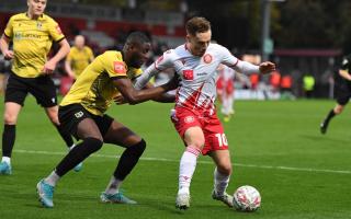 Dan Kemp's run of form in front of goal continued for Stevenage against Gillingham. Picture: TGS PHOTO