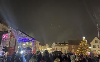 Christmas lights switch on Hitchin 2024